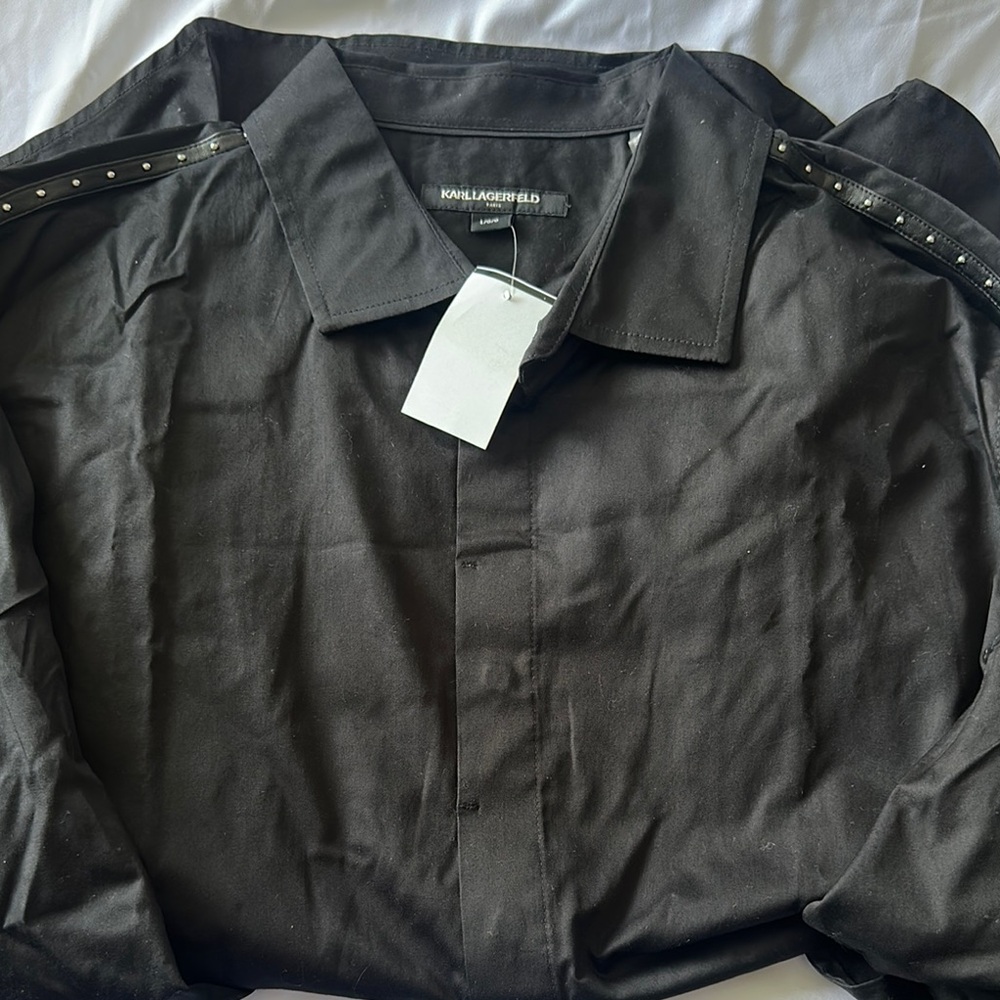 Karl Lagerfeld Black Studded Shirt